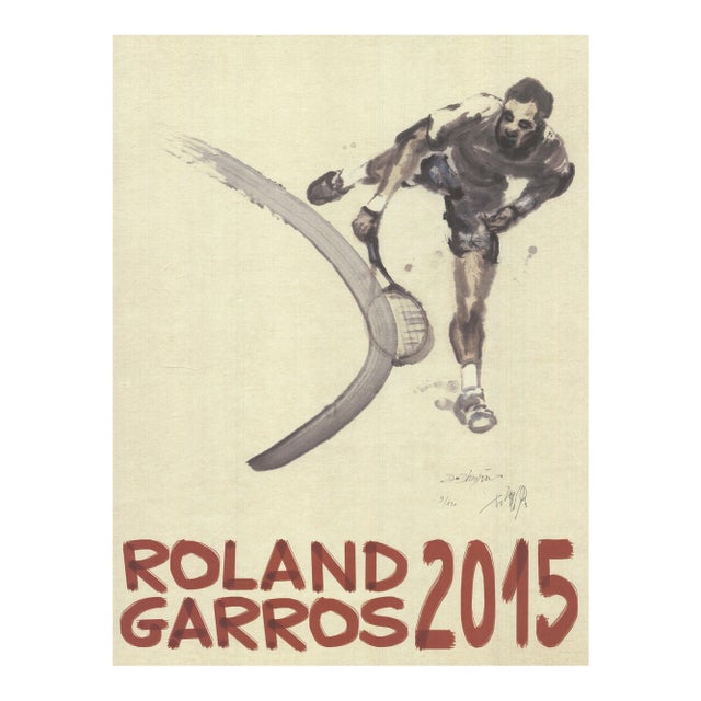 Du Zhenjun Roland Garros French Open, 2015 - Signed For Sale