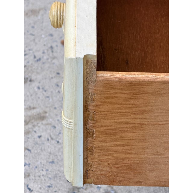 Pair of Faux Bamboo Woven Rattan Nightstands For Sale In Savannah - Image 6 of 12