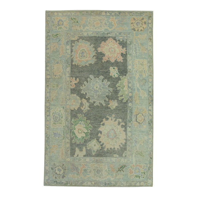 Turkish Oushak Rug 3'9" x 6'2" #19219 For Sale