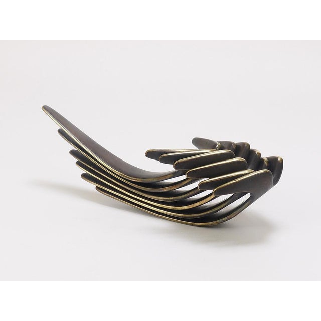 1950s Large Brass Double Wall Coat Hook attributed to Carl Auböck, Austria, 1950s For Sale - Image 5 of 16