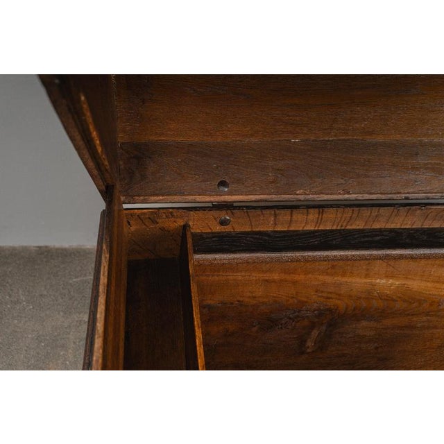 Biedermeier Round-Topped Chest in Brass, Iron and Oak For Sale - Image 16 of 18