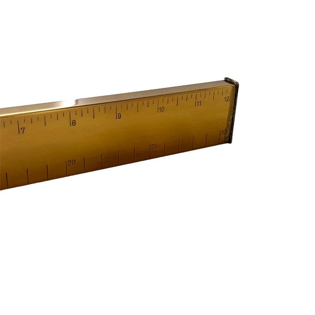 Mid-Century Modern Mid 20th Century Penguins Brass Ruler Table Lighter, Unmarked For Sale - Image 3 of 12