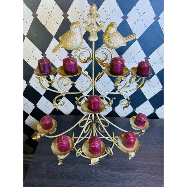 1980s Grand Hollywood Regency Gilt Bird Candelabras With Scrolling Branches, Pair For Sale - Image 11 of 11