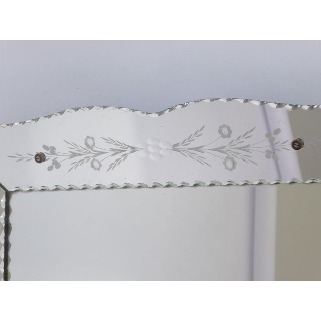 Venetian Etched Rectangular Wall Mirror, 1960s For Sale - Image 6 of 12