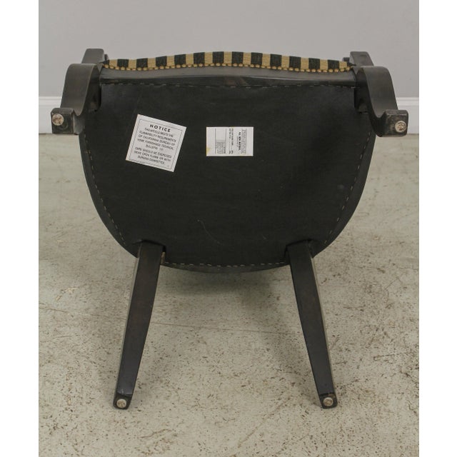 Pair Regency Style Open Armchairs W. Striped Upholstery For Sale - Image 12 of 13