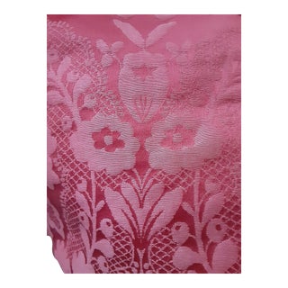 1980s Designer Italian Rosey Heavy Damask Fabric- 2+ Yards For Sale