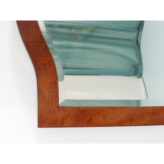 Glass Large Antique Biedermeier Pearwood Shield Wall Mirror, Vienna, 1820s For Sale - Image 7 of 18