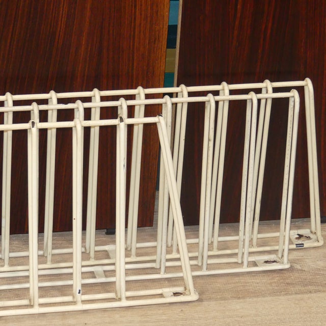 Mid-Century Modern String Shelf with Illuminated Covers in Dark Wood Veneer and White Ladders from Musterring International, 1960s For Sale - Image 13 of 16