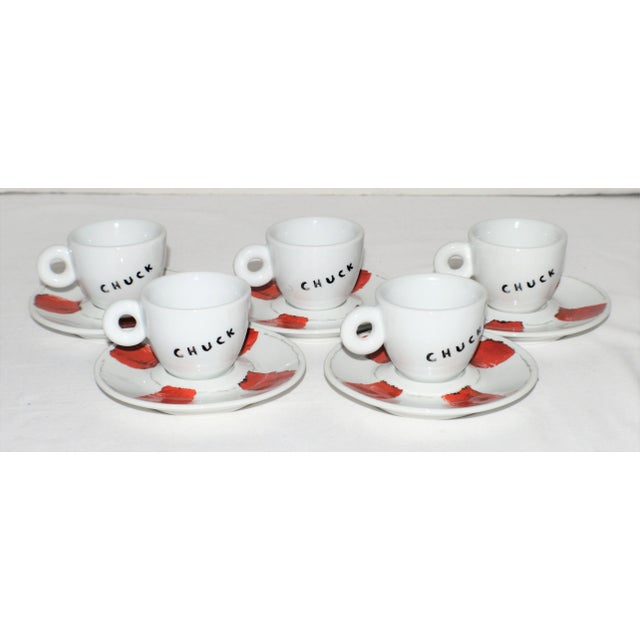 Illy Art Collection Julian Schanbel "Chuck" 2005 Espresso Demitasse Cups Set. Please Note The Set Is Used In Excellent...