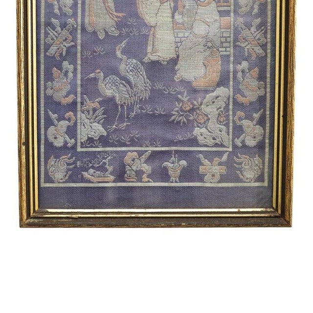 Early 20th Century Chinese Intricately Hand Embroidered Genre Scene Framed Silk Panel 20thC For Sale - Image 5 of 10
