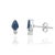 Minimalist 1.08ct Pear-Cut Blue Sapphire & Diamond Stud Earrings 14k Gold- A Pair For Sale - Image 4 of 15