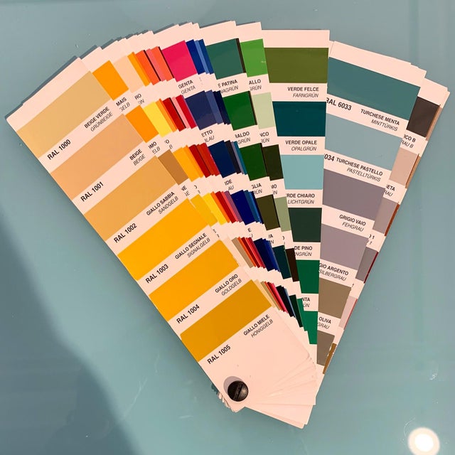 Wood Modern Italian Ivory Gray Teal Blue Geometric Postmodern Brass Cabinet Sideboard For Sale - Image 7 of 11