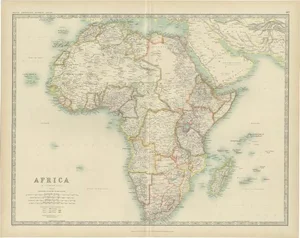 Antique Map of Africa by Johnston, 1909