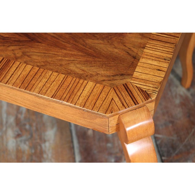 Art Deco Italian Walnut & Zebrano Side Table, 1930s For Sale - Image 4 of 12