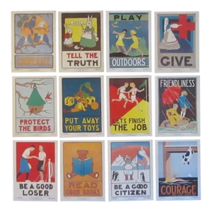 Grade School Citizenship Guide Prints - Set of 12 Unframed