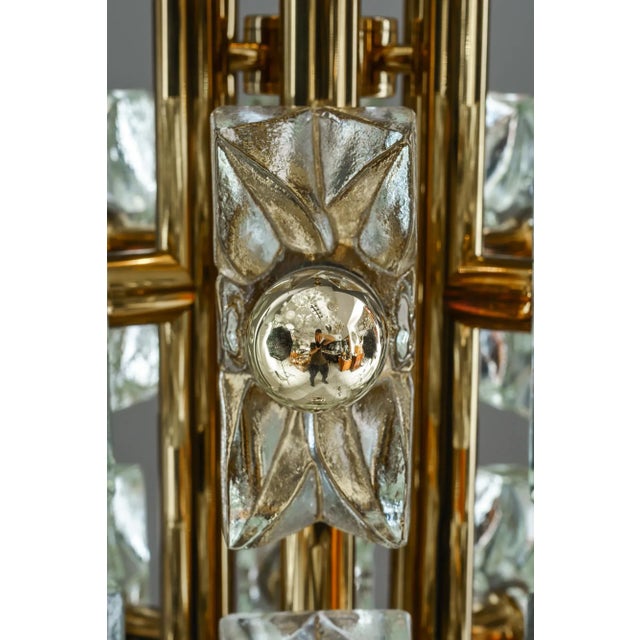 Metal Sische Glass and Brass Chandelier, Vienna, 1960s For Sale - Image 7 of 15