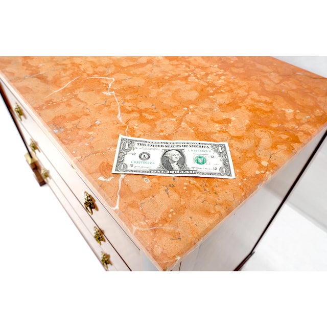 Wood Baker 4 Drawer Marble Top Neoclassical Empire Revival Console Chest Dresser MINT For Sale - Image 7 of 15