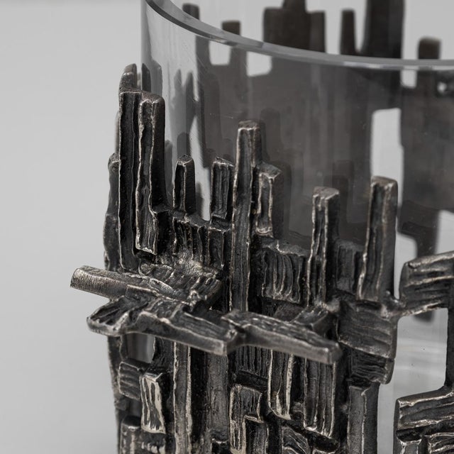 Vintage Brutalist Silver-Plated Ice Bucket, 1960s For Sale - Image 4 of 13