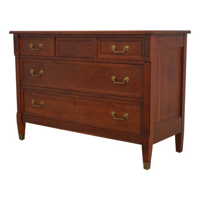 Stickley Cherry Regency Style 5 Drawer Dresser For Sale