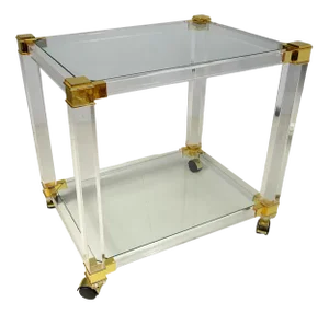 Two-Tiered Acrylic Glass Bar Cart, 1970s