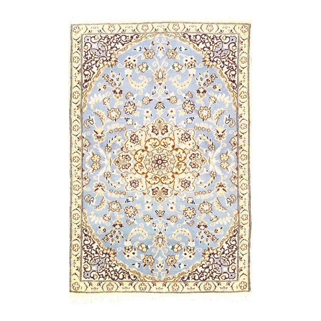 Pasargad DC Fine Hand Knotted Silk & Wool Nain Rug For Sale