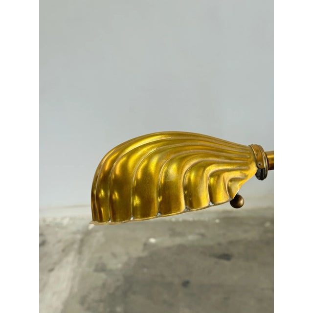 1980s Patinated Brass Shell Floor Lamp For Sale - Image 4 of 12