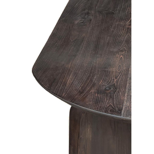 Large Teak Wood Table, Espresso Finish, Modern Organic For Sale - Image 9 of 11