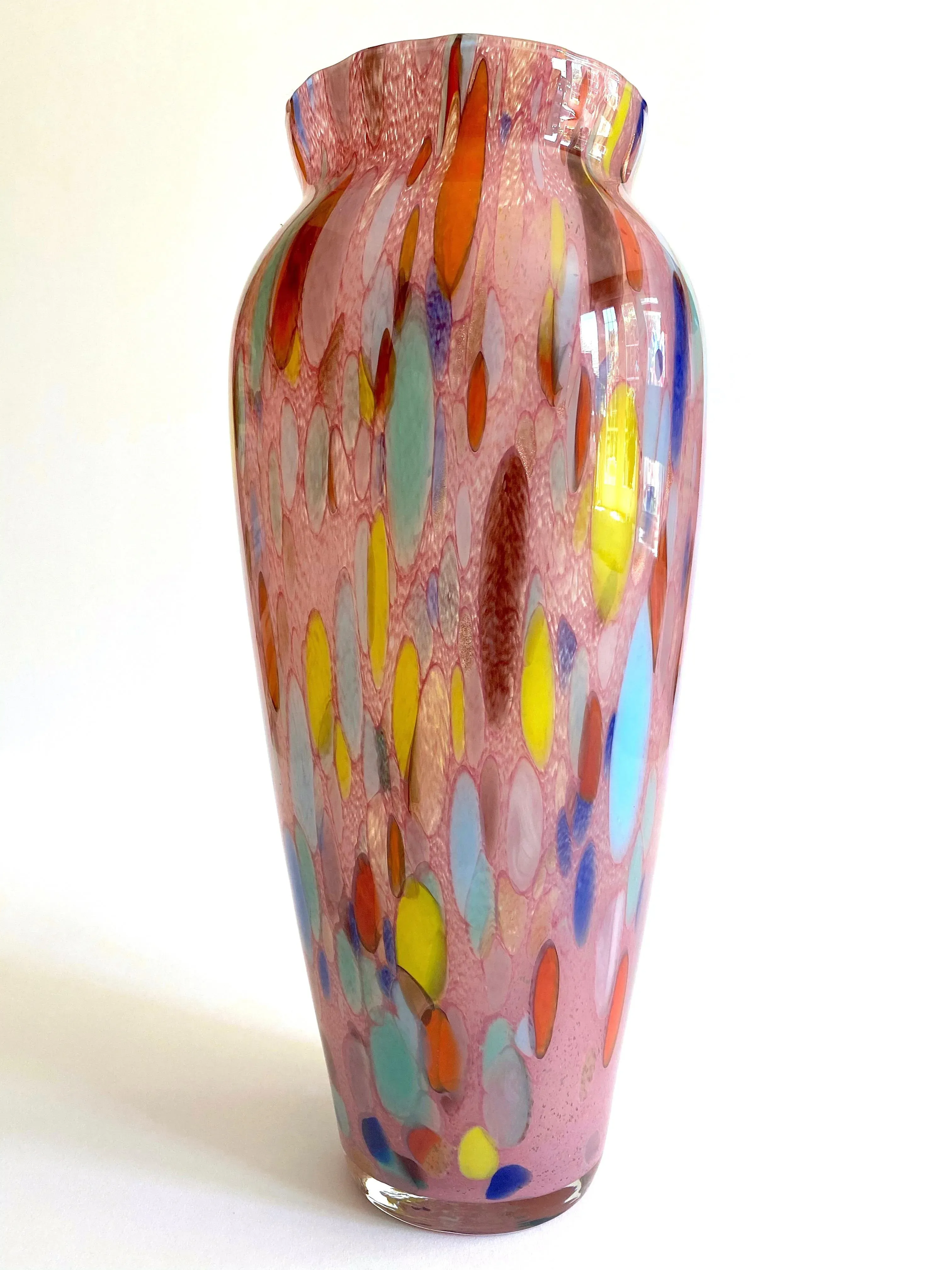Vintage 1980's Post Modern Abstract Hand Blown Studio Art Glass
