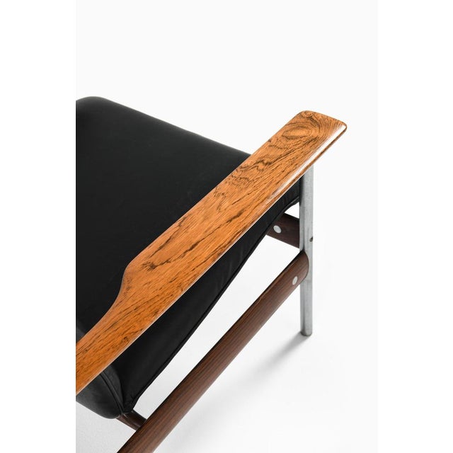 1960s Easy Chairs with Black Leather Seat from Sven Ivar Dysthe, 1960s, Set of 2 For Sale - Image 5 of 10