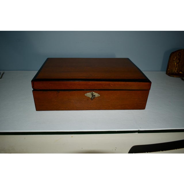 Vintage Decorative Lined Wooden Box For Sale - Image 10 of 13