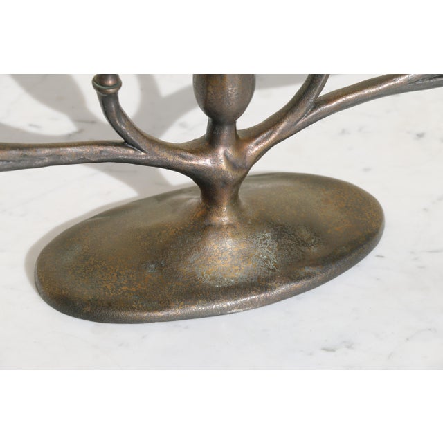 Tiffany Studios Tiffany Studios New York Art Nouveau Bronze Six-Light Candelabra, Circa 1910s For Sale - Image 4 of 18