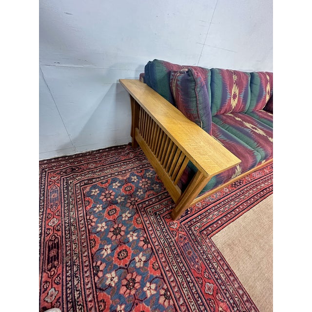 Mission Style Oak Bassett Couch For Sale In New York - Image 6 of 10