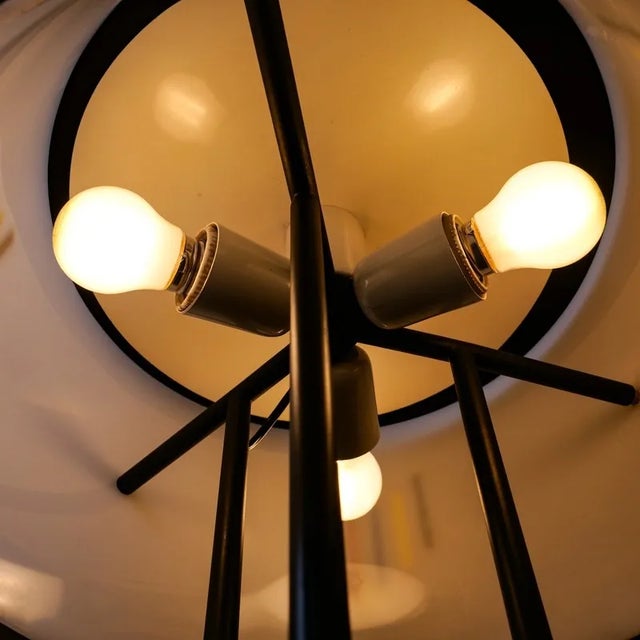 White Floor Lamp attributed to Angelo Brotto, Italy, 1950s For Sale - Image 8 of 13