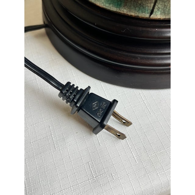 Purple Vintage Chinoiserie Purple Iris Ginger Jar Style Table Lamp by Wildwood For Sale - Image 8 of 11