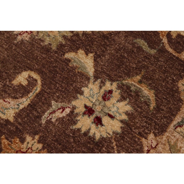 Textile Oriental Ziegler Brown Tan Hand-Knotted Wool Rug - 8'8'' X 12'1'' For Sale - Image 7 of 8
