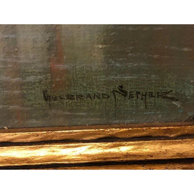 Gulbrand Sether Signed Norwegian American Oil on Canvas of a Venice Canal For Sale In New York - Image 6 of 12