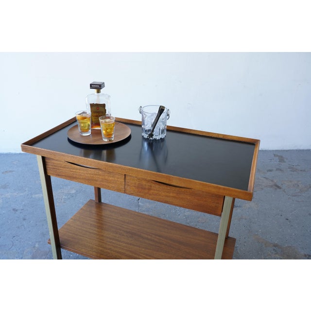 1950s 1950s American of Martinsville Mid-Century Modern Bar Cart or Serving Cart For Sale - Image 5 of 12