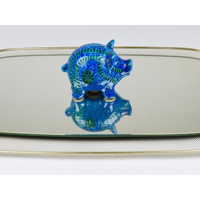 Mid-Century Wall Mirror in Rigitulle Metal & Brass by Vereinigte Werkstätten for Kunst, Germany, 1950s For Sale - Image 6 of 18
