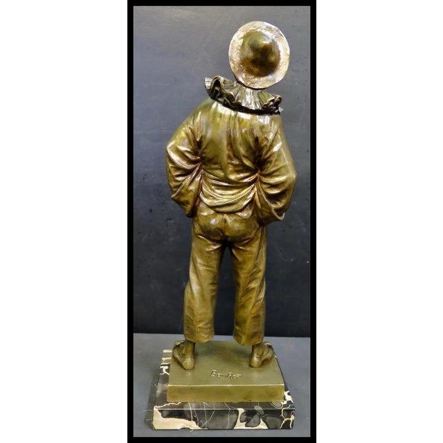 Late 19th Century Late 19th Century Bronze "Pierrot" signed Bouret For Sale - Image 5 of 9