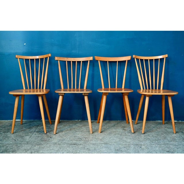 Vintage Bistro Chairs with Spindles, 1950s, Set of 4 For Sale - Image 11 of 11