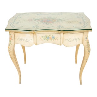 Venetian Rococo Revival Lacquered Ladies Desk For Sale