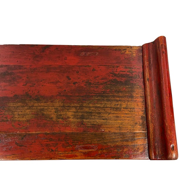 19th Century Antique Chinese Red Lacquered Console Table, Sideboard For Sale - Image 9 of 10