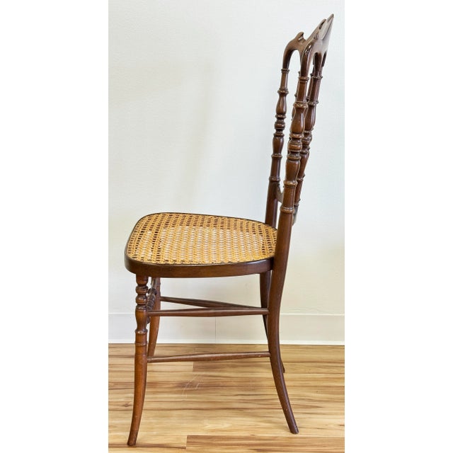 Early 20th Century Vintage Chiavari Style Caned Seat Wood Chair For Sale - Image 5 of 12