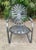 no maker’s mark Francois Carre Cantilever Garden Rocker. darker metallic gray and beautiful antique strap iron garden...