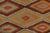 Textile 1950s Vintage Turkish Kilim Rug in Orange, Gold and Teal Geometric Patterns For Sale - Image 7 of 8