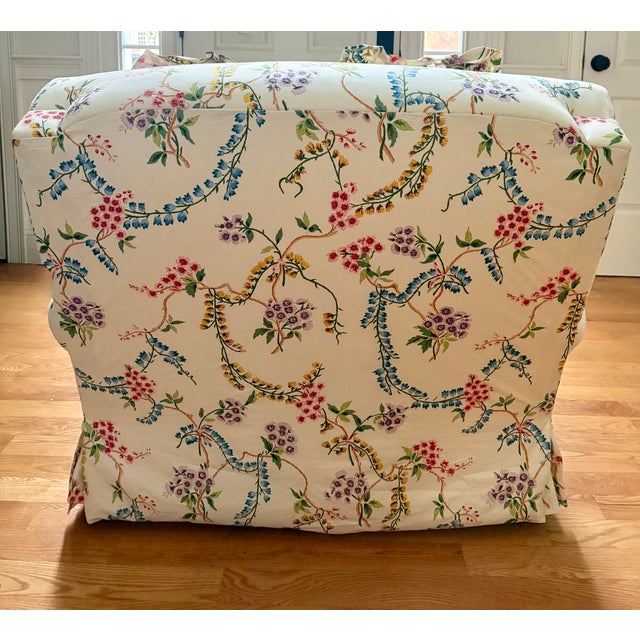 Custom French Brunschwig & Fils Down Filled Floral Botanical Colorful Chintz Chaise For Sale - Image 12 of 14