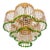 Vintage Crystal Tiered Flush Mount Chandelier With Green Crystal Accents - Restored For Sale