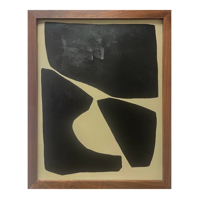 "Elementi No. 1" Contemporary Abstract Minimalist Painting on Paper by Artist r.k. Red For Sale