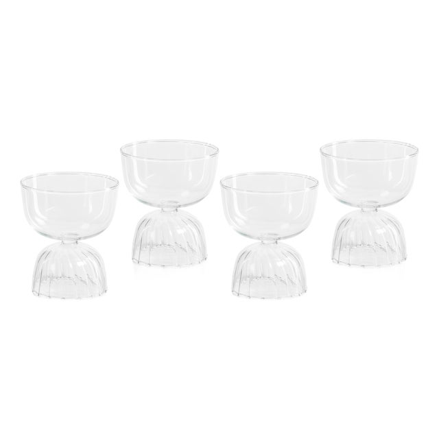 Leighton Glass Compote Bowls, Set of 4 For Sale