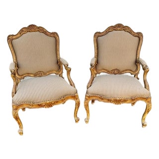 Nice Pair French Style Armchairs or Fauteuils For Sale